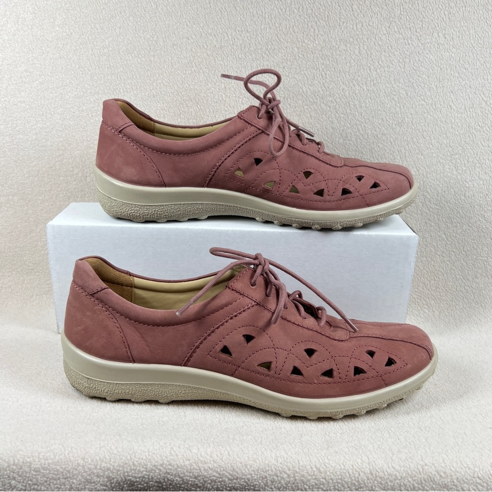 Hotter Daytime Suede Leather Sneakers Women’s Size 10 Dusty Pink Lace up
